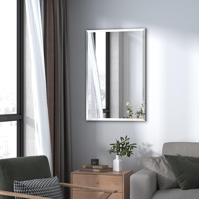 KOHROS Bathroom Mirror 36” x 24" Large Frameless Rectangle Bathroom Wall Mirror - Image 6