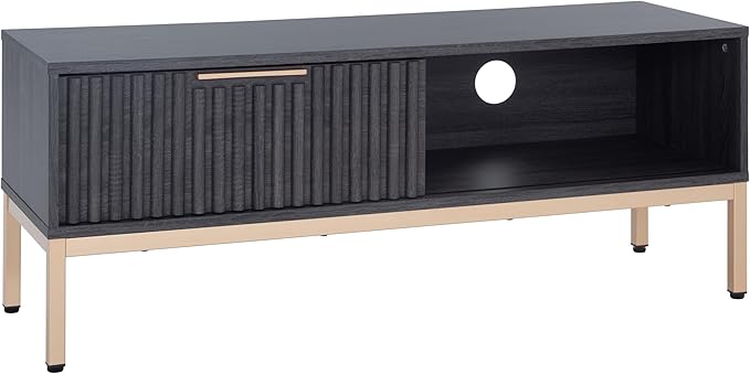 SAFAVIEH Lylia TV Stand for up to 55" Flatscreen – Distressed Black - Image 7