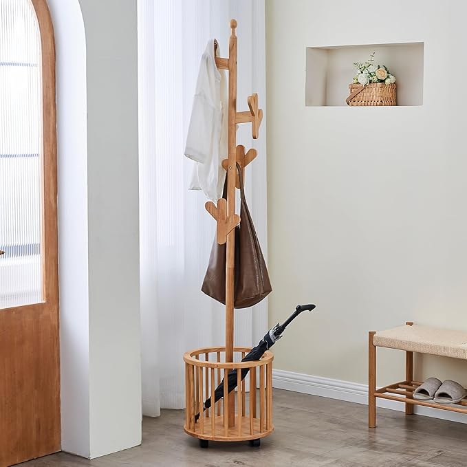 Uniclinens Solid Wood Coat Rack Freestanding by Uniclinens