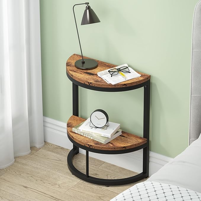Tribesigns End Table Semi Circle, Small Half Round Side Table - Image 4