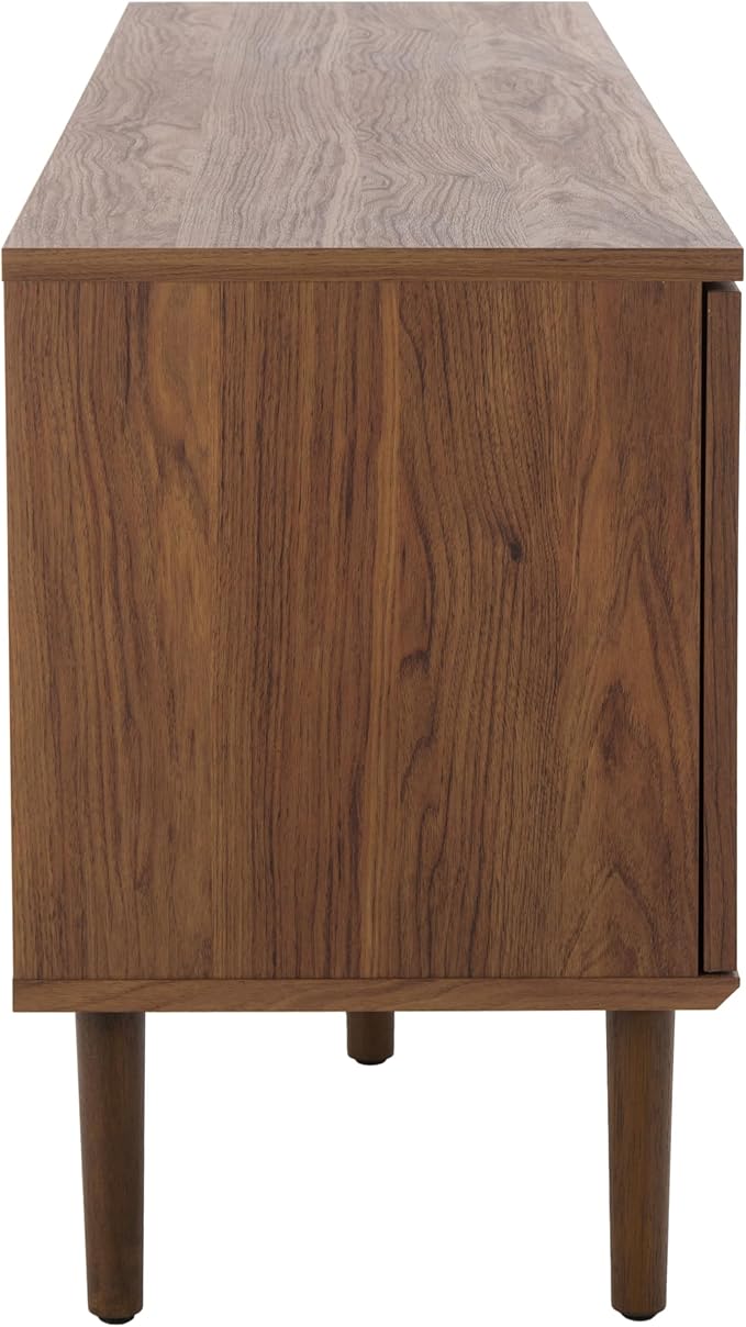 SAFAVIEH Claude TV Stand for up to 65" Flatscreen – Walnut, 2 Sliding Doors - Image 5