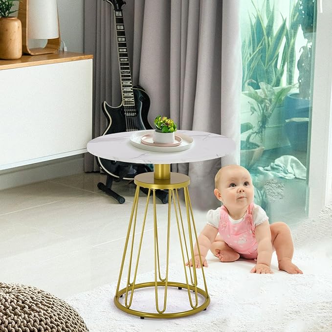 Round End Table Set of 2, Small Side Table - Image 7
