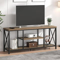 FOLUBAN TV Stand for TV up to 65 inch, Rustic Wood and Metal Entertainment by FOLUBAN