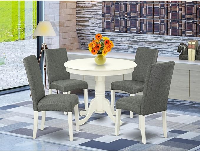 East West Furniture ANDR5-LWH-07 5 Piece Dinette Set - Image 6