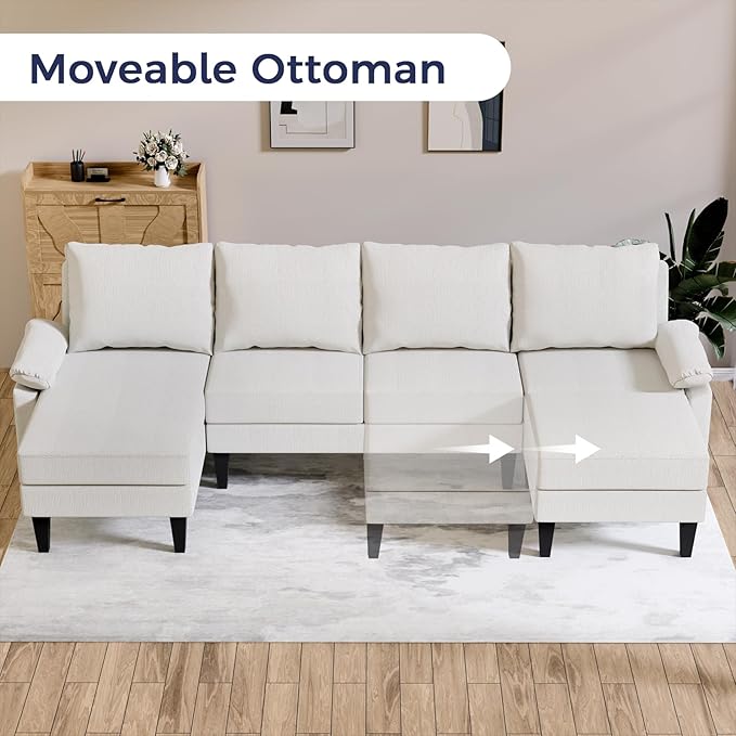 U Shaped Sectional Couch, Convertible Modular Sectional Sofa - Image 3