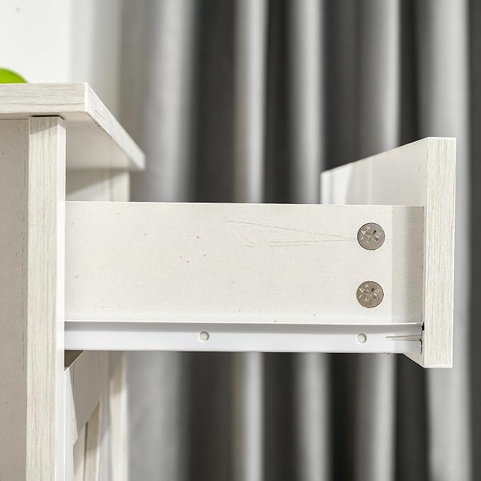 HOMCOM Farmhouse Sideboard Buffet Cabinet, Barn Door Coffee Bar Cabinet - Image 8