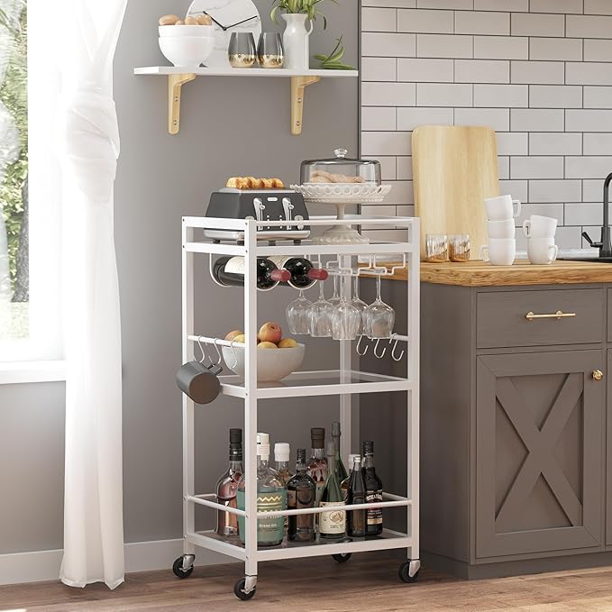 TUTOTAK Bar Cart, Home Bar Serving Cart, Drink Cart by WelcometotheTUTOTAKHome