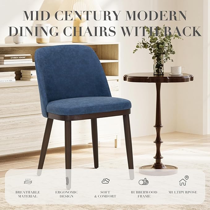 COLAMY Upholstered Dining Chairs Set of 4, Modern Kitchen Chairs - Image 4