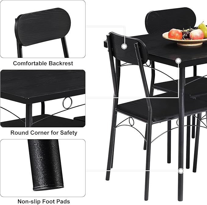 VECELO Dining Table Set for 4, 5 Piece Dinette - Image 2