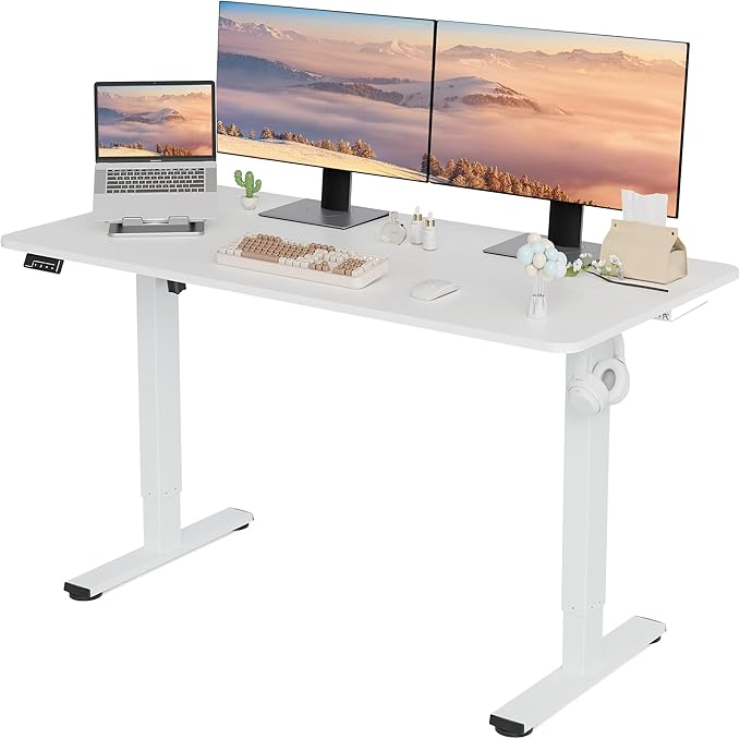 Electric Standing Desk Adjustable Height, 55x24 Inches Sit Stand up Desktop by Unknown