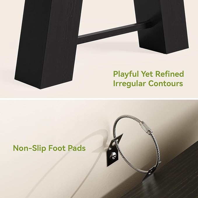 LITTLE TREE 70.8-Inch Long Black Console Table - Image 5