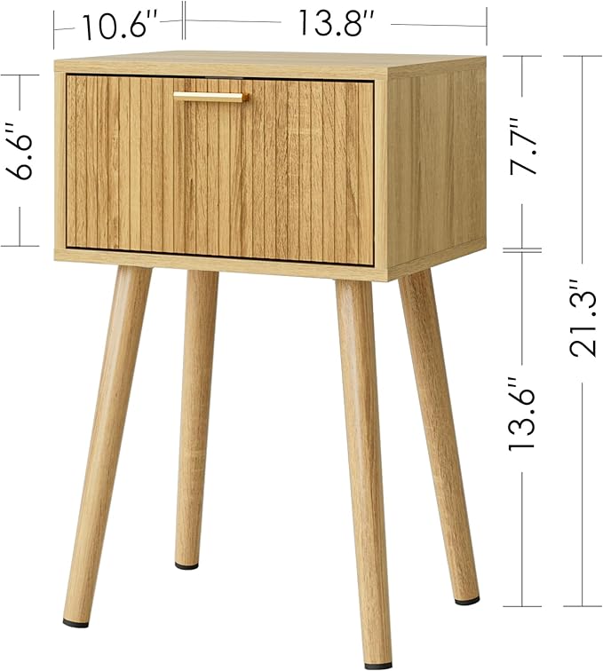 Night Stand Set 2, Oak Nightstand - Image 2