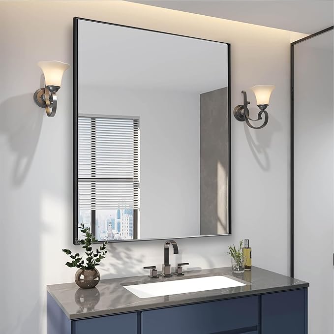 30x36 Inch Black Bathroom Mirror - Image 2