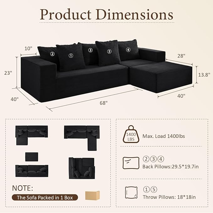 INGEROOM 108" Cloud Sectional Couch - Image 2