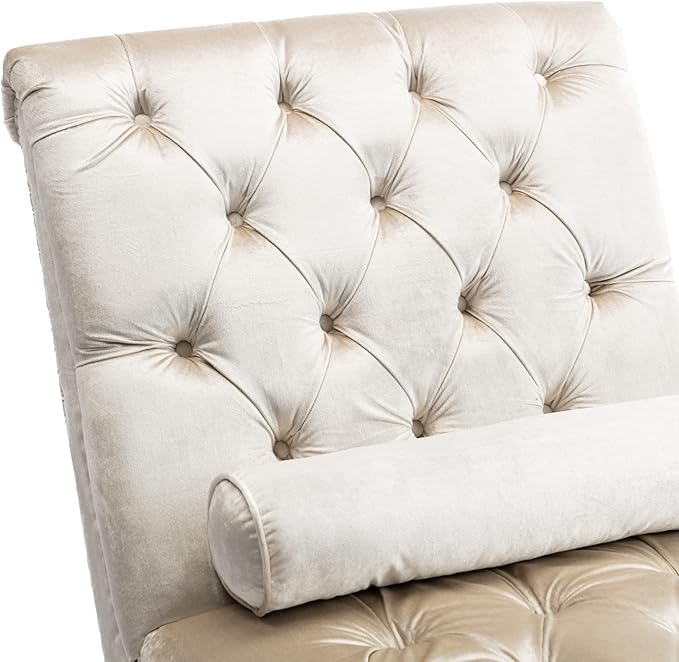 HomSof Modern Armless Velvet Chaise Lounge Indoor Chair - Image 6