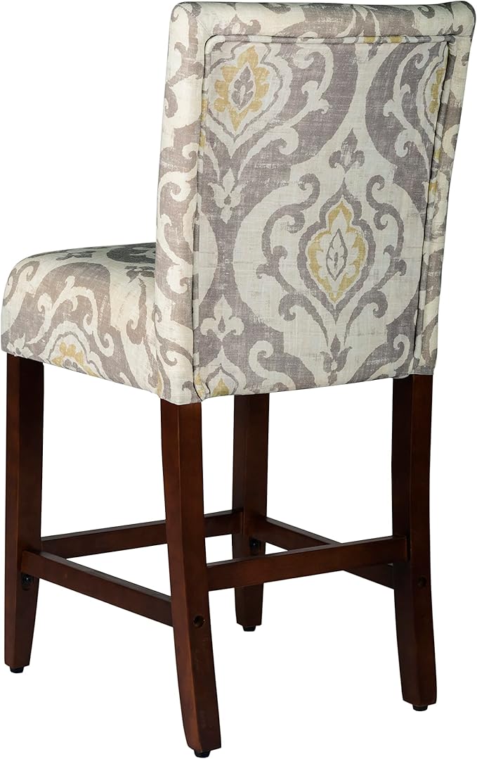 HomePop Upholstered Counter Height Barstool, Suri Cream Damask - Image 5