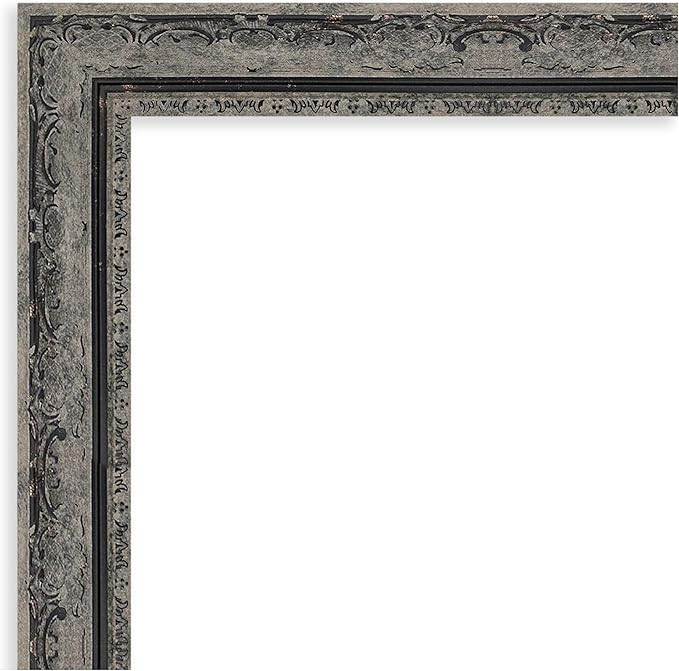 Amanti Art Bathroom Mirror for Over Sink, 27x33 Filigree Matte Black Rectangle - Image 2
