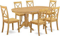 East West Furniture VABO7-OAK-W 7 Piece Dining Set Consist of an Oval Dining by EastWestFurniture