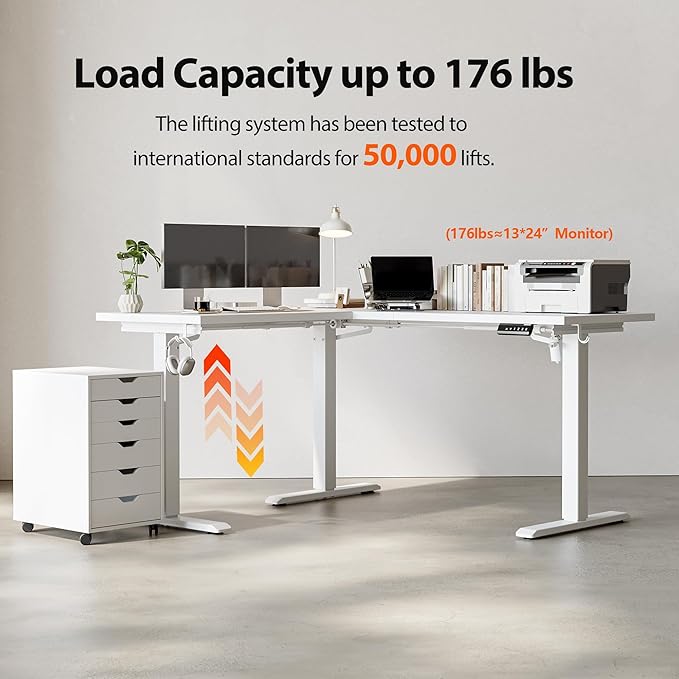 Agilestic 59 Inch L Shaped Standing Desk Adjustable Height, Electric Corner - Image 9