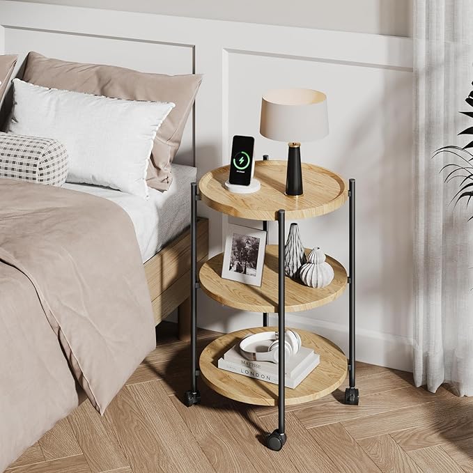 Small Side Table, 3-Tier Side Tables Living Room, Modern End Table Nightstand - Image 6