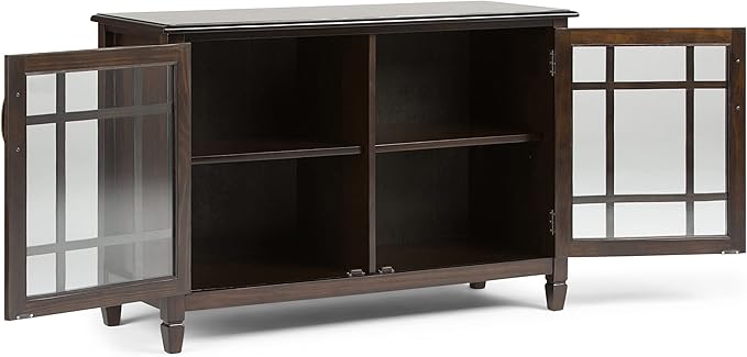 SIMPLIHOME Connaught SOLID WOOD 46 inch Wide Traditional Low Storage Cabinet in - Image 4