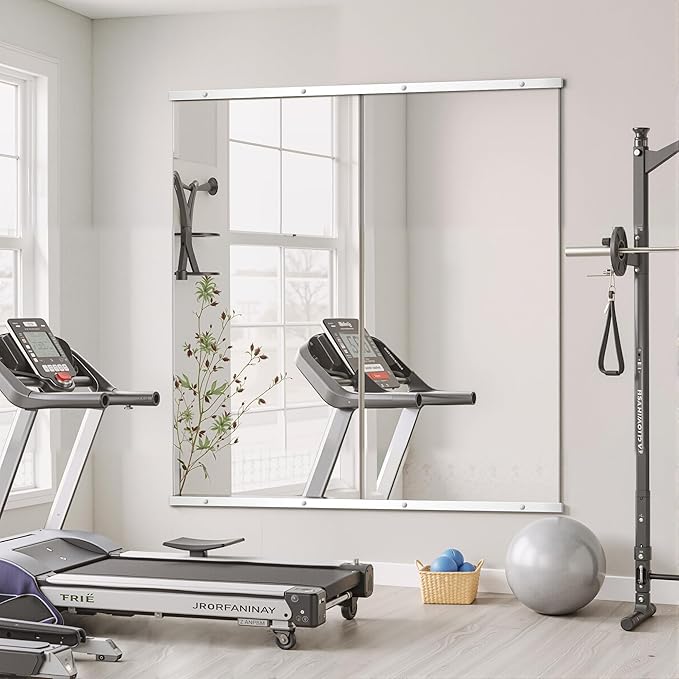 Home Gym Mirror for Wall, Mirror Full Length, Glass Frameless Body Large Mirror - Image 2