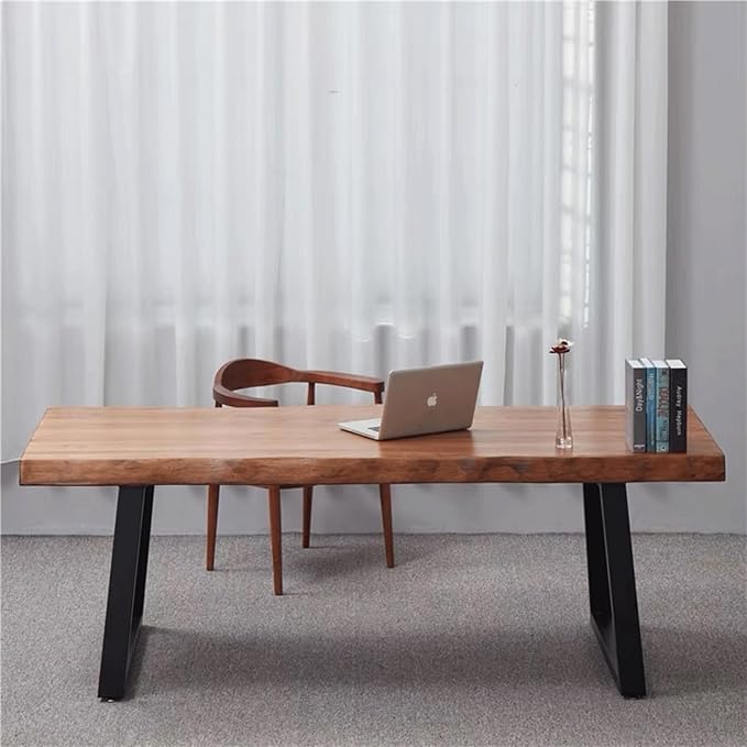 Pine Computer Desk, Modern Solid Wood Home Office Desk, Long Rural Farmhouse - Image 4