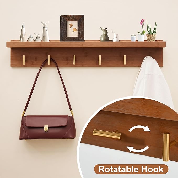 Hall Tree with Bench and Shoe Storage, Coat Rack Shoe Bench Set with Seat - Image 8