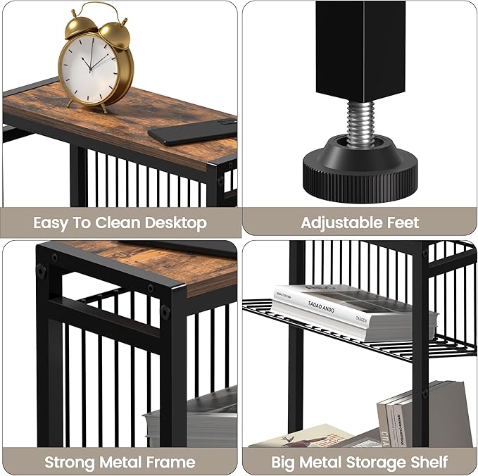 Small Side Table for Small Space, 3-Tier Narrow End Table - Image 8