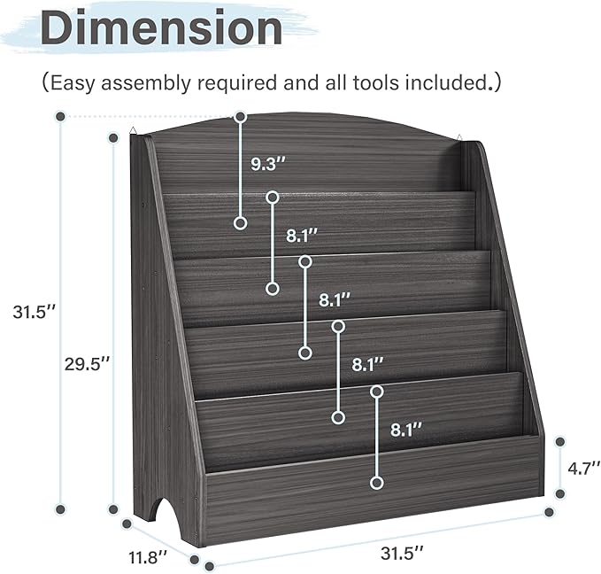 TOETOL 5-Tier Kids Bookshelf - Image 2