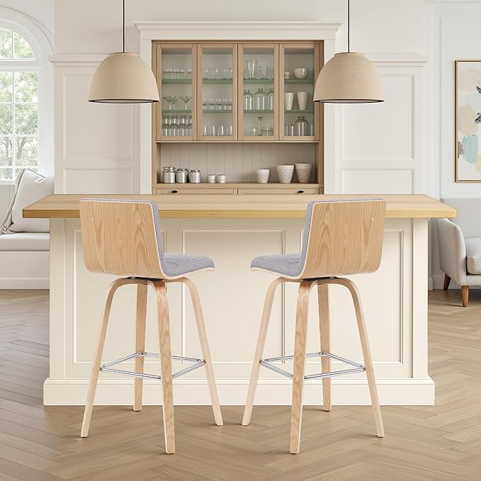 Vienna Modern Swivel Bar Height Stool by ArmenLiving