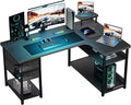 GTRACING Gaming Desk with Drawers, Carbon Fiber Style L Shaped Computer Desk by GtracingDirect
