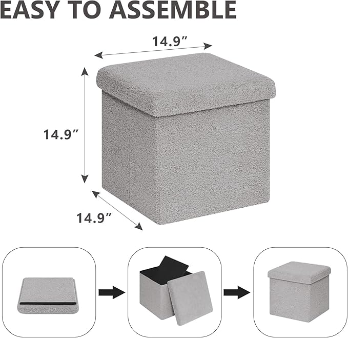 Folding Storage Ottoman Cube - Image 3