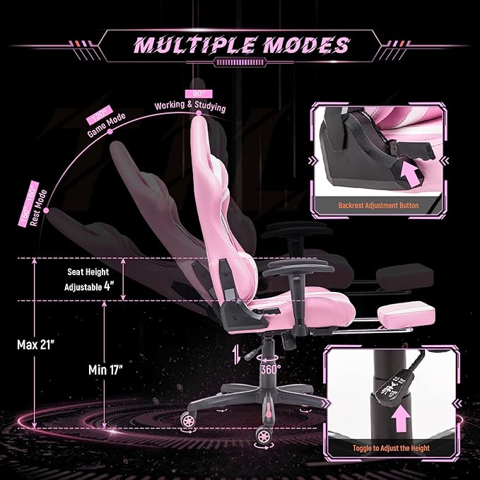 AA Products Gaming Chair Ergonomic High Back Computer Racing Chair Adjustable - Image 4