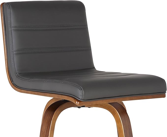 Armen Living Vienna 26" Swivel Counter Stool in Walnut Wood Finish - Image 7