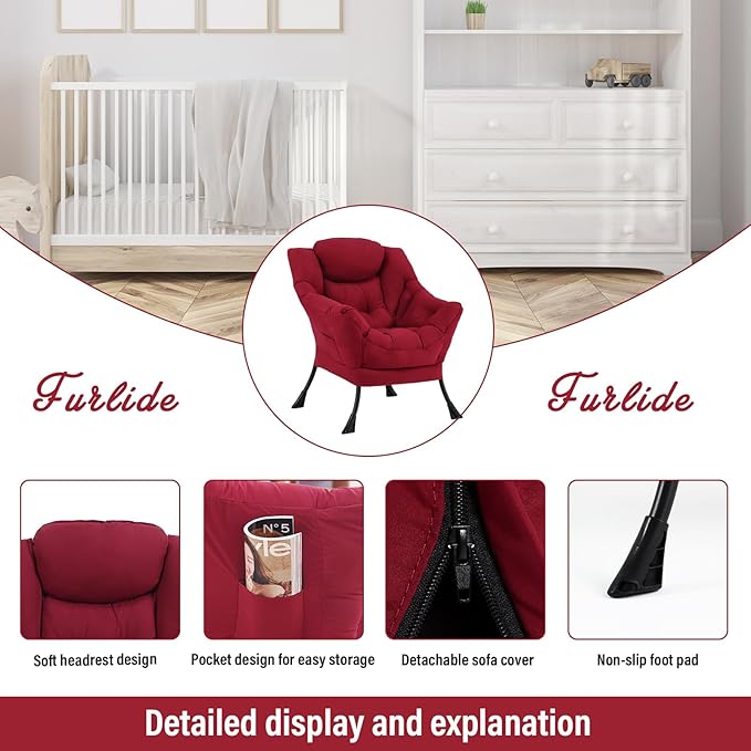 Lazy Chair for Living Room, Modern Accent Chairs - Image 4