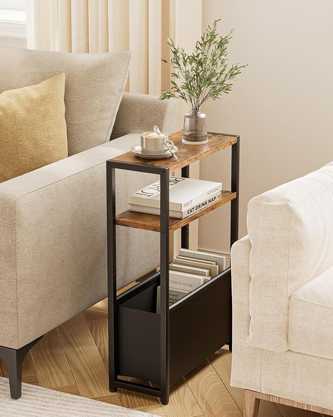 Narrow Side Table End Table, 3-Tier Side Table by Unknown