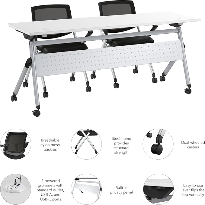 Bush Business Furniture Folding Training Table Set - Image 6