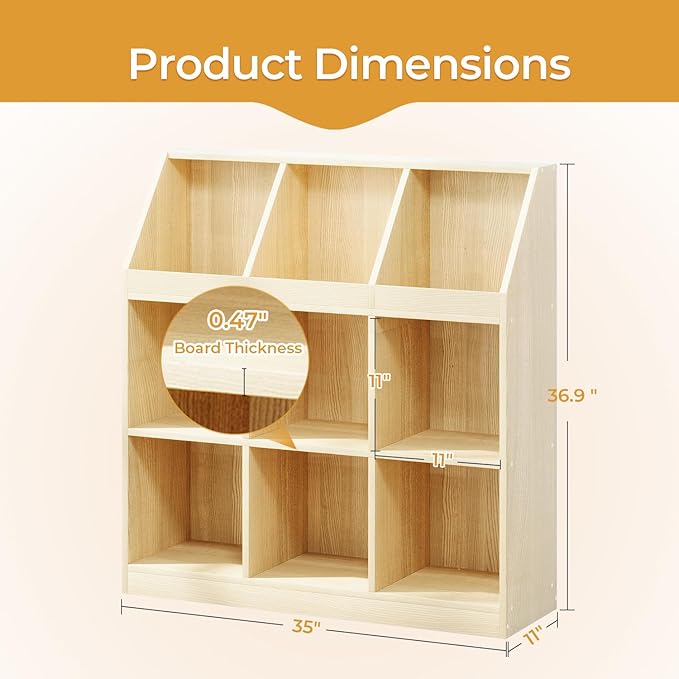 9-Cube Wooden Storage Bookcase - Image 2