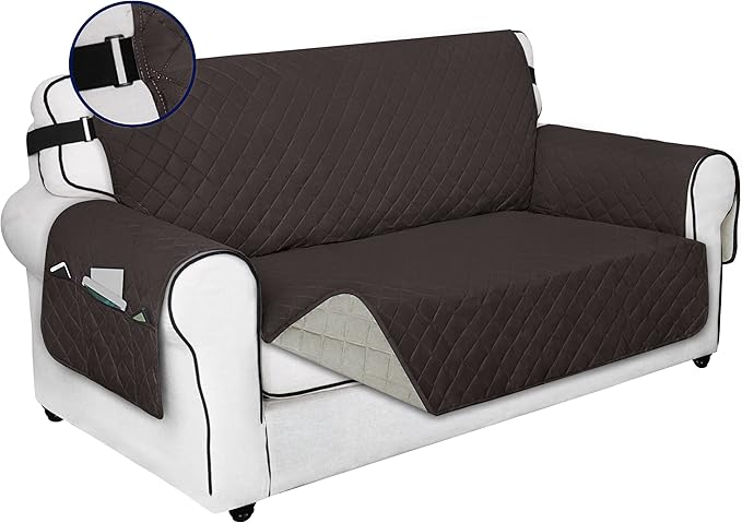 PureFit Reversible Sofa Cover Water Resistant Loveseat Couch Cover, Machine by PureFit