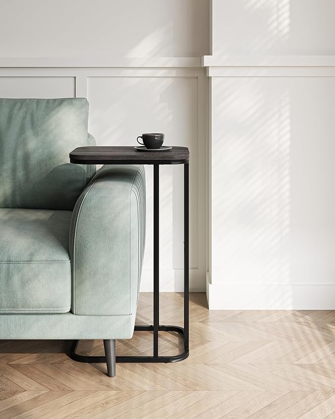 C Shaped End Table, 27 Inches High Small Side Table - Image 3