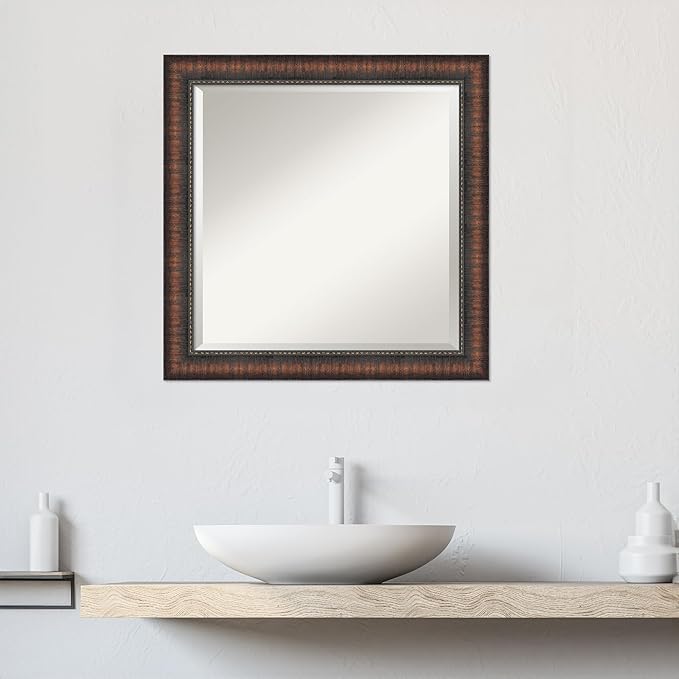 Amanti Art Brown Bathroom Mirror - Image 6