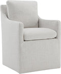 Upholstered Dining Chairs with Casters Modern Accent Armchair with Rollers by Kislot