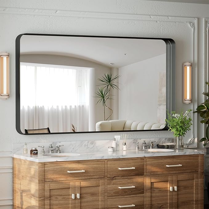 55"x 30" Black Bathroom Mirror - Image 8