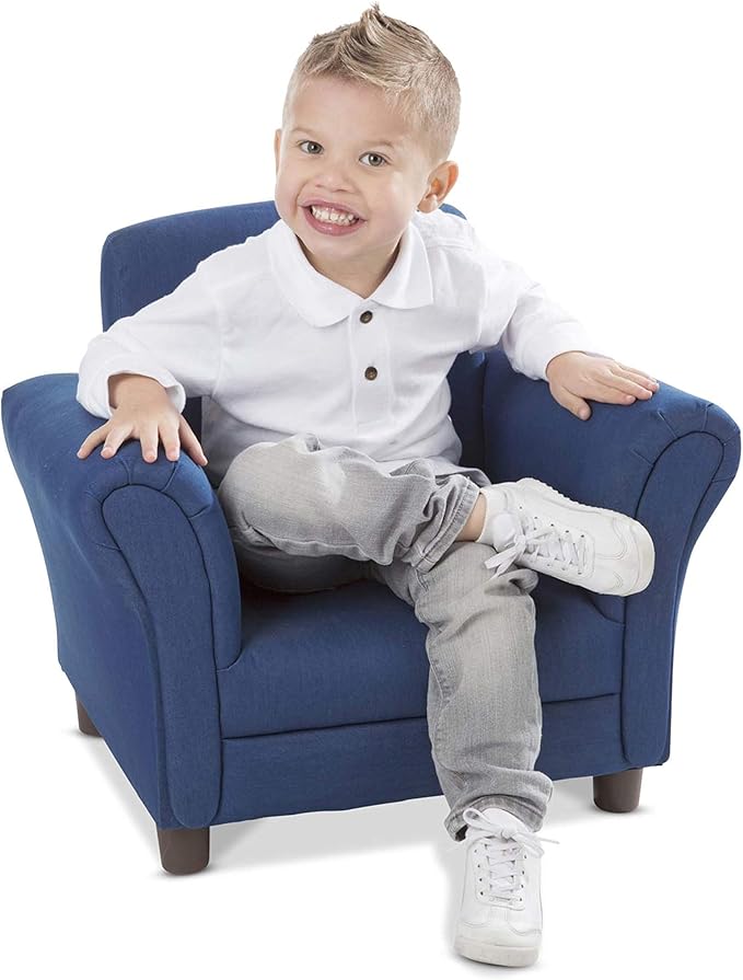 Melissa & Doug Denim Fabric Child’s Armchair Children's Furniture, Child's - Image 4