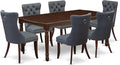 East West Furniture DODA7-MAH-13 7 Piece Kitchen Table Set Includes a Rectangle by EastWestFurniture