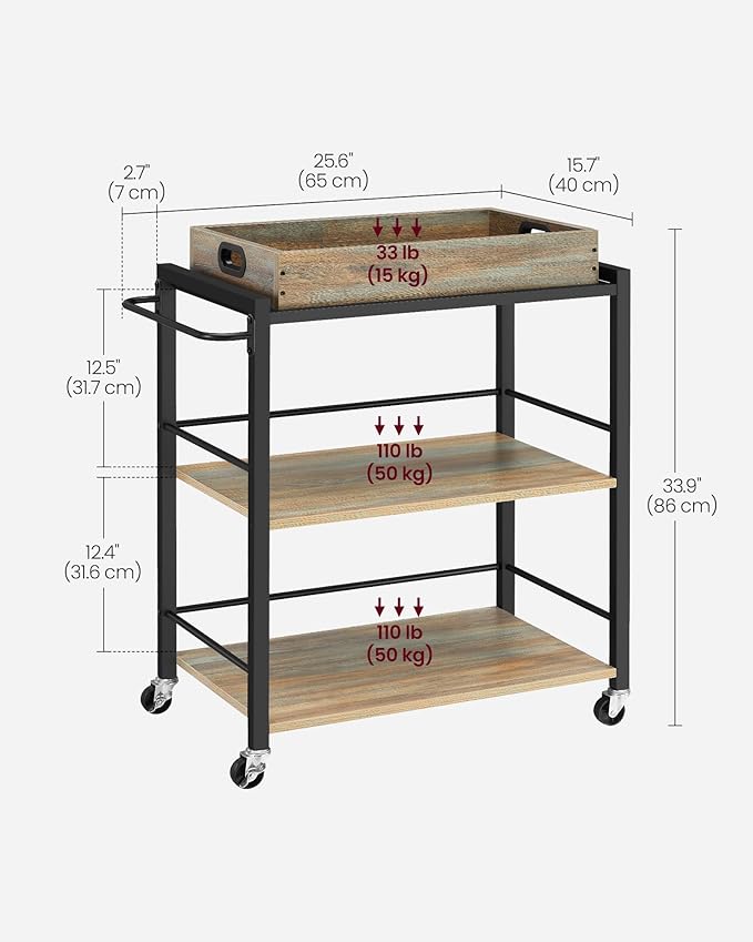 VASAGLE Kitchen Serving Cart - Image 6
