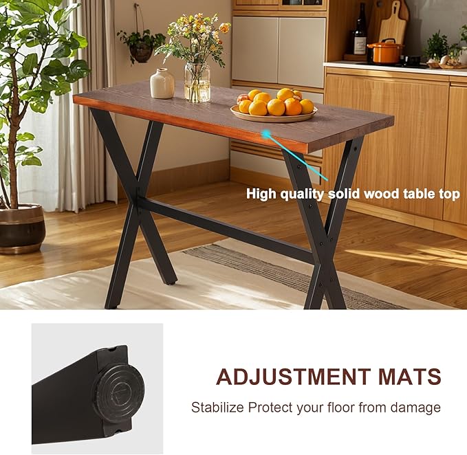 Bar Table, 47.24"L×41.33"H Bar Height Pub Table High Top Rectangular Sofa - Image 9
