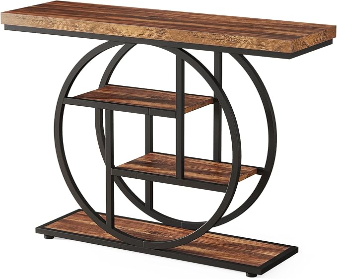 Tribesigns 41.3" Console Table, Industrial 4-Tier Sofa Table Entryway Table - Image 9