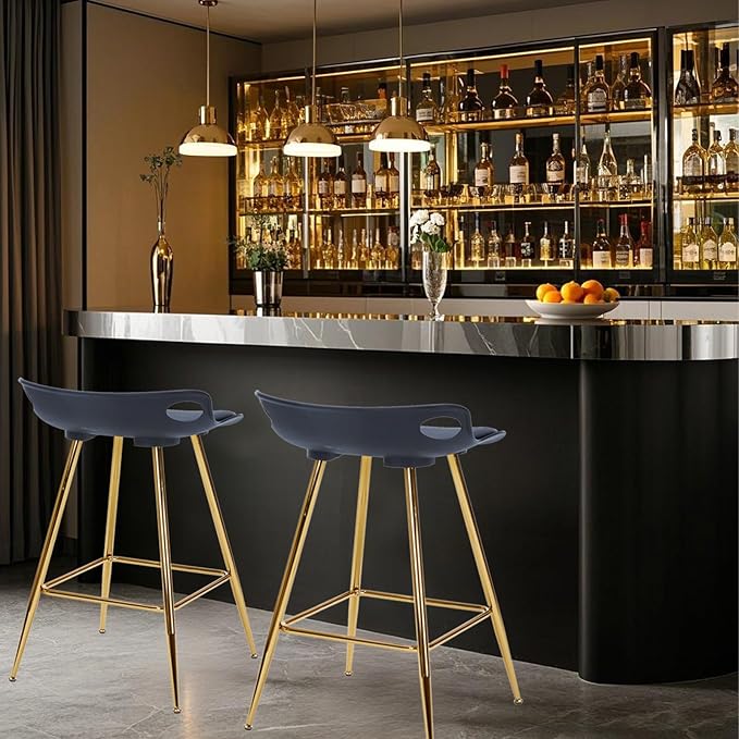 Sidanli Black Bar Stools, Barstool Set of 2, Counter Height Chairs - Image 9